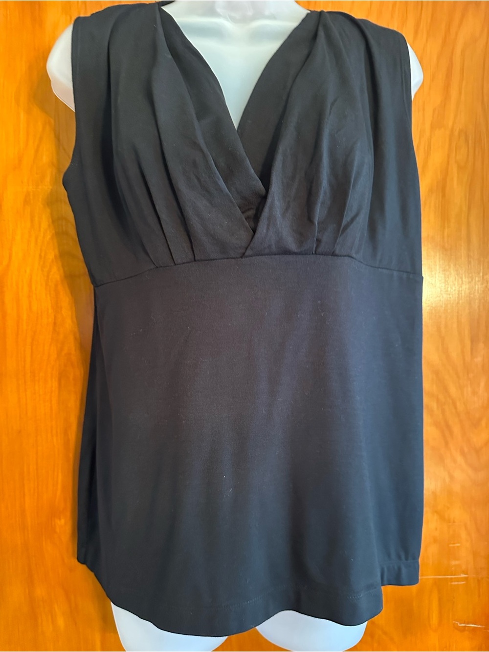 Nue Options Essentials XL Black MicroModal Sleeveless Surplice Top NWT
